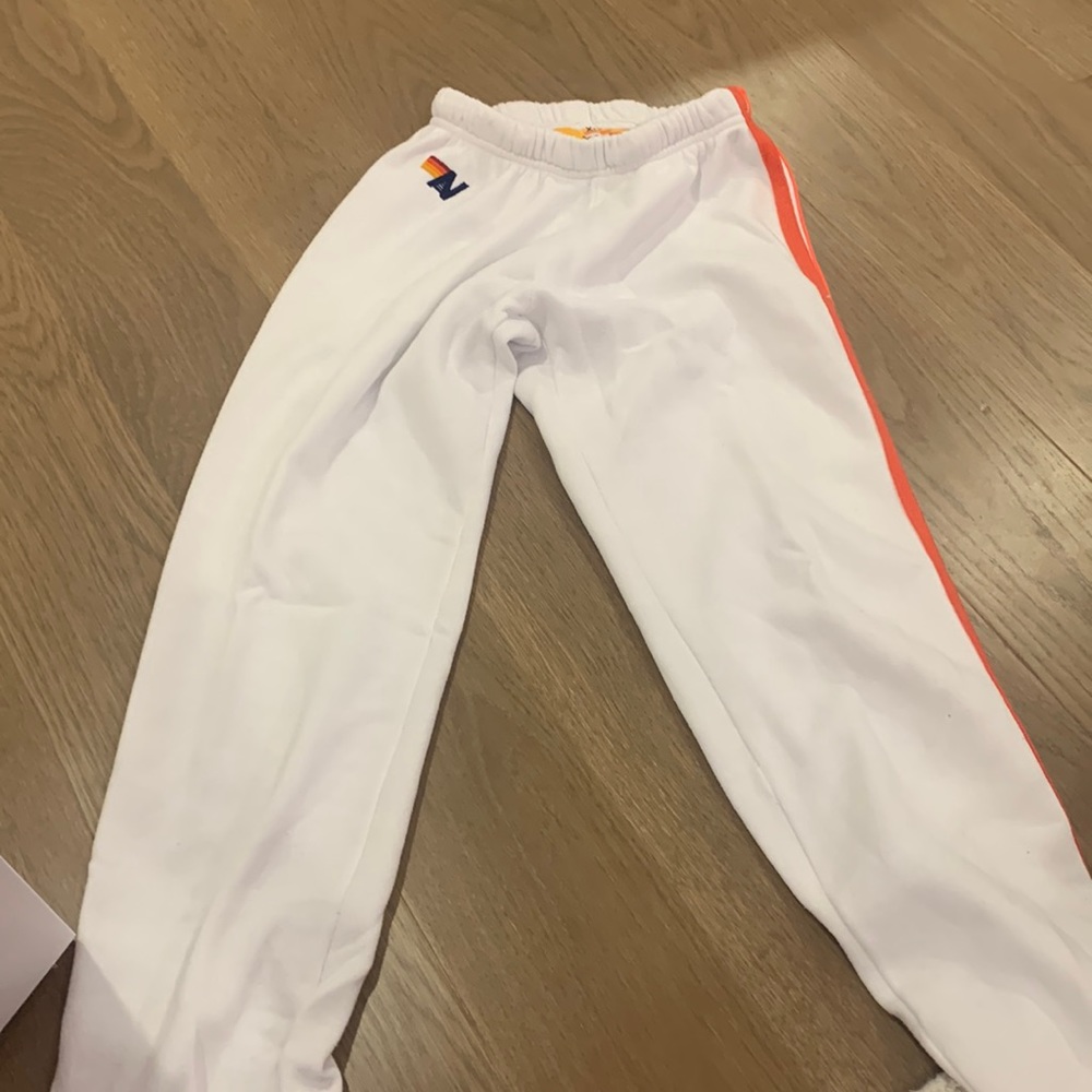 White aviator nation striped pants size xs perfect condition worn once
